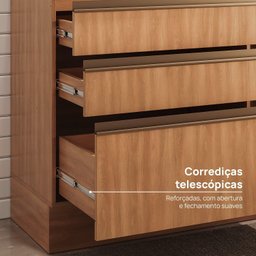 Balcão 1 Porta 3 Gavetões 120cm com Tampo Aroeira CabeCasa MadeiraOriginals - 6