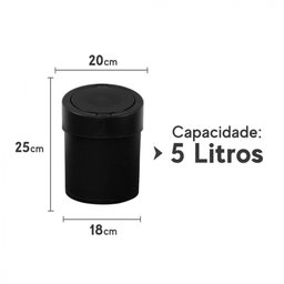 Kit Banheiro Roper Plast Comercial Lixeira 5L+Porta Sabonete - 2 Kit Banheiro Roper Plast Comercial Lixeira 5L+Porta Sabonete - 2