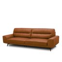 Ver imagem 5 de Sofá Decorativo Ashton 3 Lugares Sala de Estar 236cm Pés em Aço Couro Conhaque G88 - Gran Belo