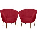 Ver imagem 1 de Kit 02 Poltrona Pétala Flor Decorativa Suede Vermelho