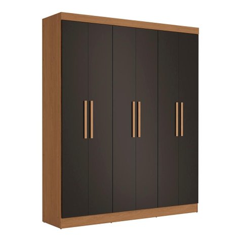 Guarda Roupas Casal 6 Portas 4 Gavetas Kappesberg Tapajós/preto 218cm