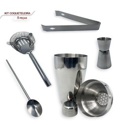 Kit Bar 5pçs Coqueteleira Profissional Aço Inox 550ml Caipirinha - 3