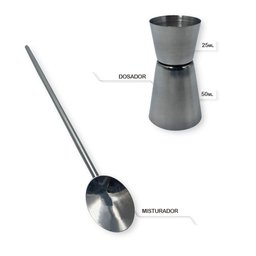 Kit Bar 5pçs Coqueteleira Profissional Aço Inox 550ml Caipirinha - 5