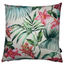Ver imagem 2 de Kit 4 Capas de Almofada Impermeável Estampa Digital 100% Algodão Flores Salmão Verde Riscado 43CMX43