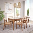 Ver imagem 2 de Conjunto de Sala de Jantar Baobá com 6 Cadeiras Bella e Mesa 1,80m Madeira Tauari Off White -