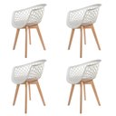 Ver imagem 1 de Kit 4 Cadeiras Para Mesa De Jantar Cozinha Sala Web Wood Madeira Branca