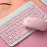 Teclado sem Fio Bluetooth Recarregável com Mouse - Rosa - 3