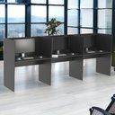 Ver imagem 3 de Estação de Trabalho Guiche Office 3 Lugares Irlanda Preto Onix
