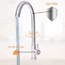 Ver imagem 5 de Torneira Gourmet para Cozinha em Inox Escovado Alta 37cm - Tor-o23 - Stillus Home