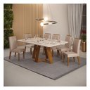 Ver imagem 4 de Mesa de Jantar Kiara Freijó Off White com 6 Cadeiras Yasmin Freijó Veludo Kraft - Dj Móveis