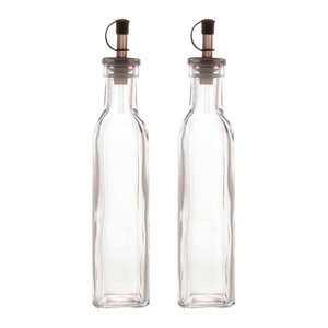 Kit 2 Garrafas para Azeite de Vidro com Tampa Lyor 270ml