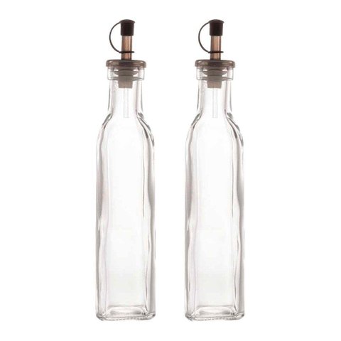 Kit 2 Garrafas para Azeite de Vidro com Tampa Lyor 270ml