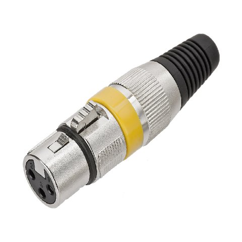 Kit 5 Plugs Xlr Cannon Fêmea Profissional Amarelo