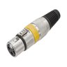 Kit 5 Plugs Xlr Cannon Fêmea Profissional Amarelo - 1