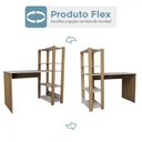 Ver imagem 7 de Mesa Escrivaninha Home Office 3 Prateleiras Off White/carvalho - Panorama Móveis