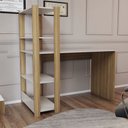Ver mais imagens de Mesa Escrivaninha Home Office 3 Prateleiras Off White/carvalho - Panorama Móveis