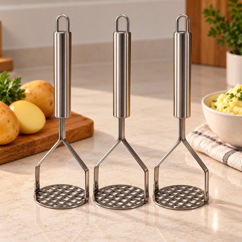Kit 3 Amassador de Batata Inox Manual 26cm Pro Chefline 3054