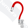 Torneira de Cozinha Mesa com Bica Flexível Silicone e Inox Vermelha Saída Lateral 1/4 de Volta C52 - 2