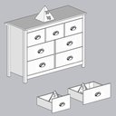 Ver imagem 4 de Comoda 7 Gavetas Madeira Maciça 125 Cm 9174 Branco Freijo Milani Store