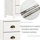 Ver imagem 5 de Comoda 7 Gavetas Madeira Maciça 125 Cm 9174 Branco Freijo Milani Store