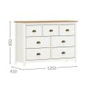 Comoda 7 Gavetas Madeira Maciça 125 Cm 9174 Branco Freijo Milani Store - 6