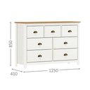 Ver imagem 6 de Comoda 7 Gavetas Madeira Maciça 125 Cm 9174 Branco Freijo Milani Store