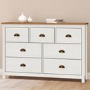 Ver imagem 2 de Comoda 7 Gavetas Madeira Maciça 125 Cm 9174 Branco Freijo Milani Store
