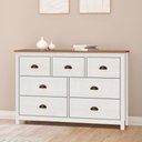Ver imagem 3 de Comoda 7 Gavetas Madeira Maciça 125 Cm 9174 Branco Freijo Milani Store