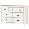Comoda 7 Gavetas Madeira Maciça 125 Cm 9174 Branco Freijo Milani Store - 1