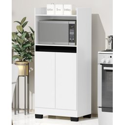 Balcão Jet 2 Portas Branco/Preto - Móveis Primus - 1