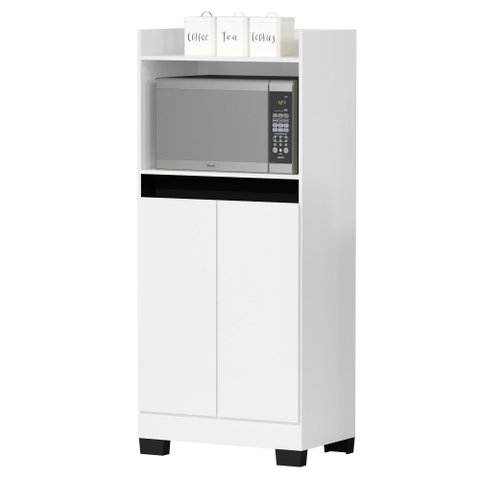 Balcão Jet 2 Portas Branco/preto - Móveis Primus