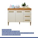 Ver mais imagens de Lavanderia Modulada Petrópolis Balcão 2 Portas 3 Gavetas - Kaiki Móveis Nature/off White