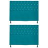 Kit 2 Cabeceiras Pérola 195Cm Para Cama Box King Suede Azul Turquesa - 2