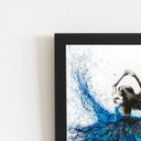 Ver imagem 2 de Mulher Vestido Azul Arte Quadro Moldura Preta 60x40cm