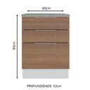 Ver imagem 3 de Balcão Madesa Stella 60 cm 3 Gavetas Branco/Rustic