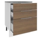 Ver imagem 4 de Balcão Madesa Stella 60 cm 3 Gavetas Branco/Rustic