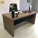 Ver imagem 5 de Conjunto Mesa Tamburato 158,5cm Gaveteiro 3 Gavetas Marrom/Nogal/Preto Artany