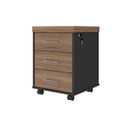 Ver mais imagens de Conjunto Mesa Tamburato 158,5cm Gaveteiro 3 Gavetas Marrom/Nogal/Preto Artany
