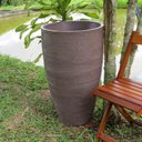Ver imagem 3 de Vaso Planta 80x50 Oval Moderno Polietileno - MARROM CHOCOLATE 020