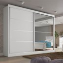 Ver imagem 1 de Guarda Roupa Casal com Espelho 2 Portas 4 Gavetas - Verona-branco Acetinado - Made Marcs