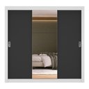 Ver imagem 4 de Guarda-roupa Casal Multimóveis Barcelona 3 Portas de Correr com Espelho Cr35402 Branco/preto