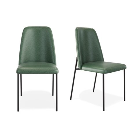 Kit 2 Cadeiras Estofadas Lucy Aço Carbono