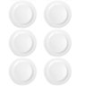 Jogo de 6 Pratos Rasos Conjunto Duralex Grande Brancos Opaline Menu Nadir Figueiredo em Vidro Temper - 1