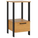 Ver imagem 1 de Mesa Auxiliar para Escritório 01 Gaveta Industrial Batel D03 Freijó Preto Fosco - Lyam Decor