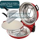 Ver imagem 5 de Forno de Pizza Elétrico Completo Italiano para Cozinhar em Casa com a Família Vermelho 110v