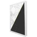 Ver imagem 1 de Quadro Decorativo Caixa Geométrico Mármore Black e White TaColado Moldura Caixa 3cm Preta com Vidro 