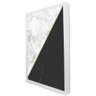 Quadro Decorativo Caixa Geométrico Mármore Black e White TaColado Moldura Caixa 3cm Preta com Vidro  - 1