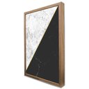 Ver imagem 3 de Quadro Decorativo Caixa Geométrico Mármore Black e White TaColado Moldura Caixa 3cm Preta com Vidro 