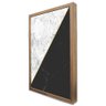 Quadro Decorativo Caixa Geométrico Mármore Black e White TaColado Moldura Caixa 3cm Preta com Vidro  - 3