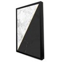 Ver imagem 2 de Quadro Decorativo Caixa Geométrico Mármore Black e White TaColado Moldura Caixa 3cm Preta com Vidro 